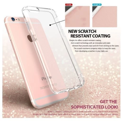 Ringke Air iPhone 6s/ 6 ile Uyumlu KIlıf Rose Gold Ultra Hafif Esnek İnce Renkli Transparan - 3