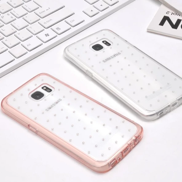 Ringke Noble Fusion Galaxy S7 Edge ile Uyumlu Taşlı Kılıf Extra Darbe Emici Wedding Clear - 4