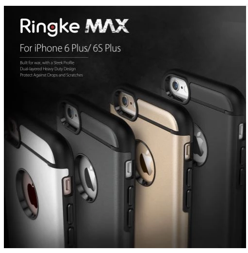 Ringke Max iPhone 6s Plus/ 6 Plus ile Uyumlu KIlıf Gun Metal Tam Koruma Isı Dağılımlı Şok Emici Teknoloji - 2