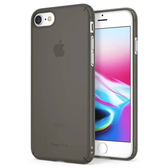 Ringke Slim Frost iPhone 7/8 ile Uyumlu KIlıf Black İnce Buzlu Transparan