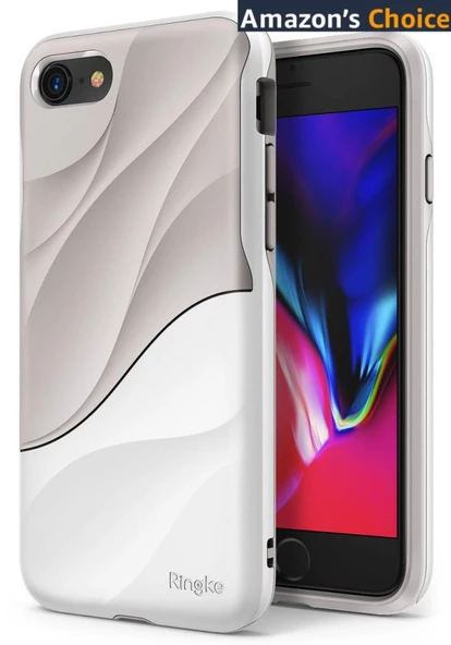 Ringke Wave iPhone 7/8 ile Uyumlu KIlıf Gray White - 1