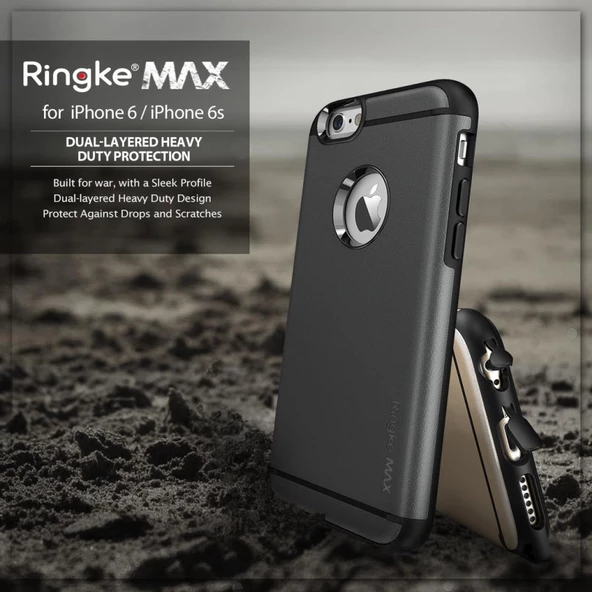 Ringke Max iPhone 6s Plus/ 6 Plus ile Uyumlu KIlıf Black - Resim 2