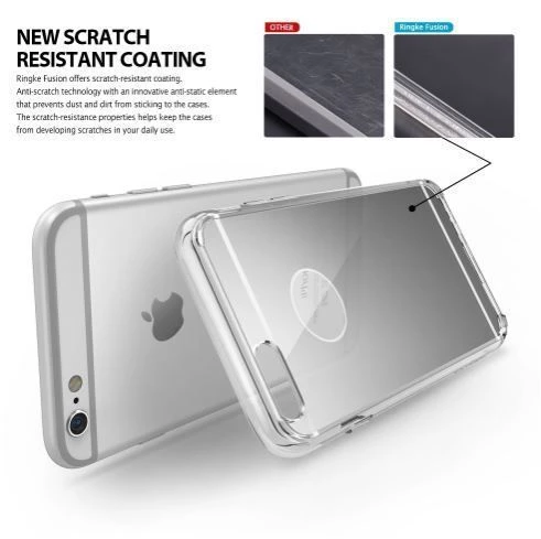 Ringke Mirror Fusion iPhone 6s Plus/ 6 Plus ile Uyumlu Aynalı Kılıf Silver - 4