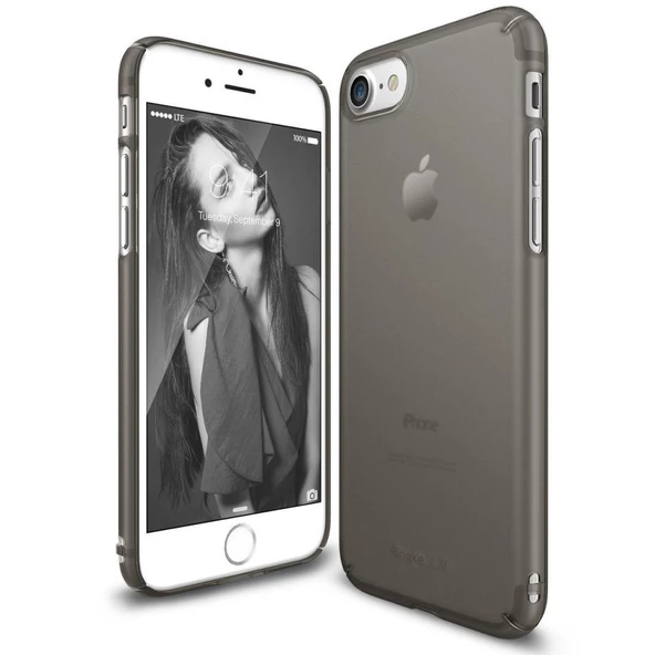 Ringke Slim Frost iPhone 7/8 ile Uyumlu KIlıf Black İnce Buzlu Transparan - 3