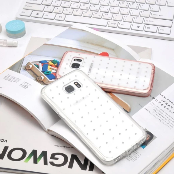 Ringke Noble Fusion Galaxy S7 Edge ile Uyumlu Taşlı Kılıf Extra Darbe Emici Wedding Clear - 2