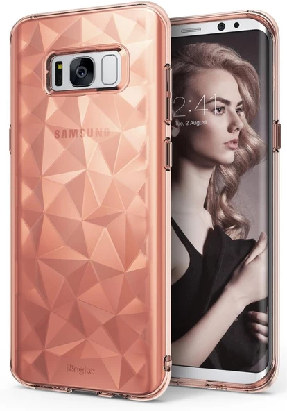 Ringke Air Prism 3D Elmas Yansıması Galaxy S8 Plus ile Uyumlu Kılıf Rose Gold