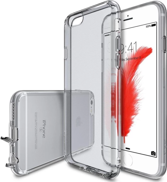 Ringke Air iPhone 6s/ 6 ile Uyumlu KIlıf Smoke Black Ultra Hafif Esnek İnce Renkli Transparan - 1