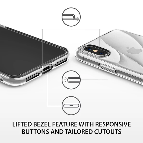 Ringke Flow iPhone X ile Uyumlu KIlıf Crystal Clear - Resim 2
