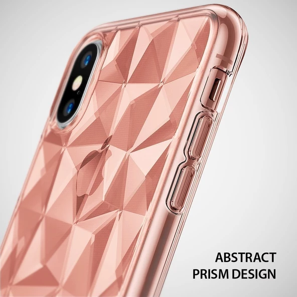 Ringke Air Prism 3D Elmas Yansıması iPhone X ile Uyumlu KIlıf Rose Gold - 2