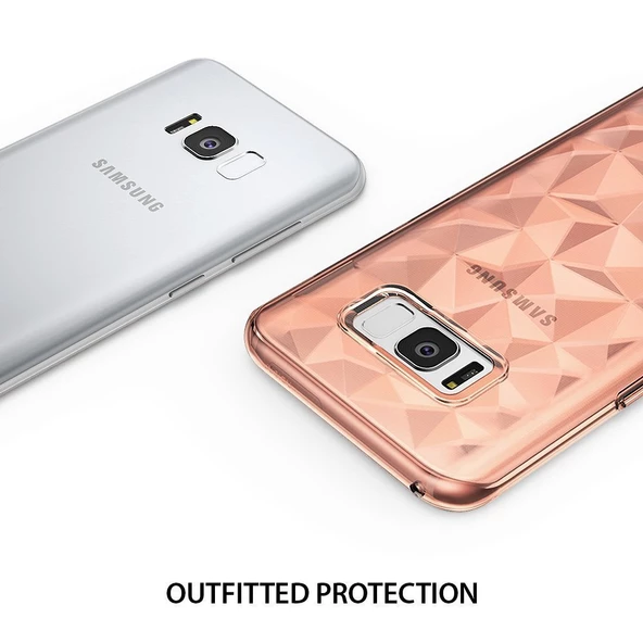 Ringke Air Prism 3D Elmas Yansıması Galaxy S8 ile Uyumlu Kılıf Rose Gold - 3