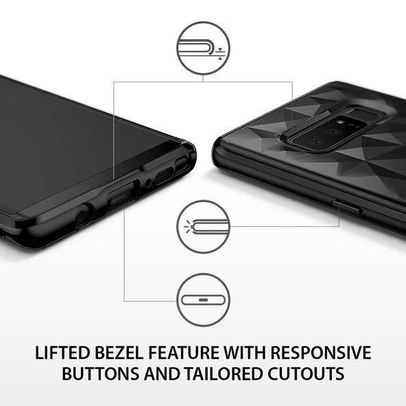 Ringke Air Prism 3D Elmas Yansıması Galaxy Note 8 ile Uyumlu KIlıf Ink Black - 3