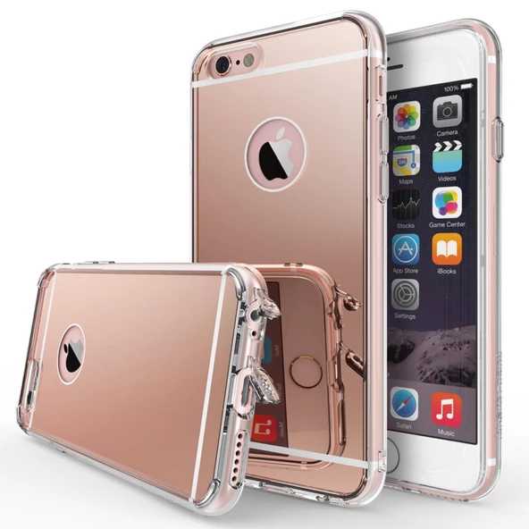 Ringke Mirror Fusion iPhone 6s/ 6 ile Uyumlu Aynalı Kılıf Rose Gold - 1