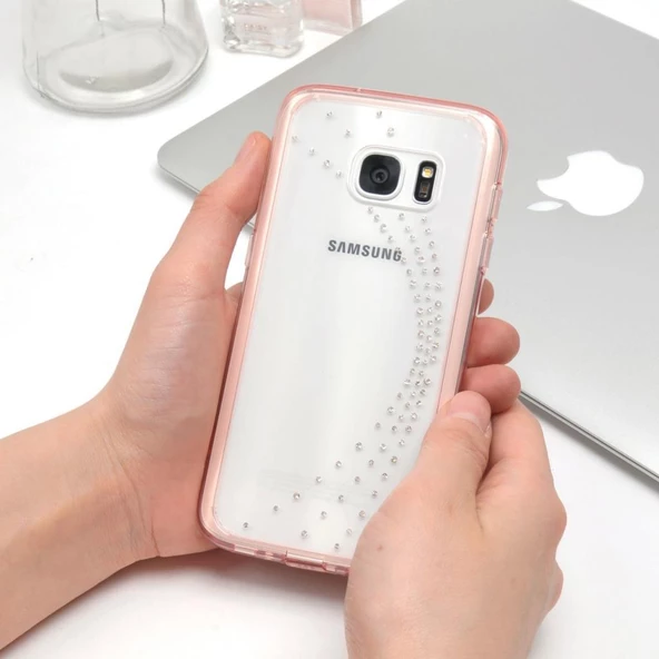 Ringke Noble Fusion Galaxy S7 ile Uyumlu Taşlı Kılıf Extra Darbe Emici Wedding Clear - 3