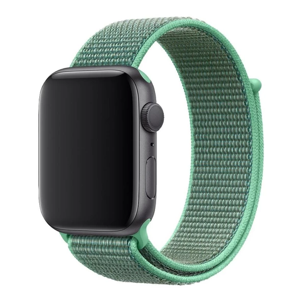 Apple Watch ile Uyumlu 38-40 Kumaş Kayış Su Yeşili