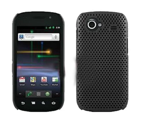 Galaxy Y S5360 ile Uyumlu Delikli Sert Kauçuk Kılıf Siyah Renk - 1