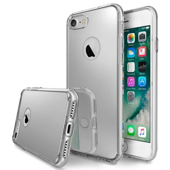 Ringke Mirror Fusion iPhone 7 ile Uyumlu Aynalı Kılıf Silver - 1