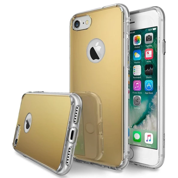 Ringke Mirror Fusion iPhone 7 ile Uyumlu Aynalı Kılıf Royal Gold - 1