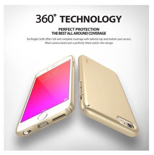 Ringke Slim iPhone 6s Plus/ 6 Plus ile Uyumlu KIlıf Royal Gold - Resim 4