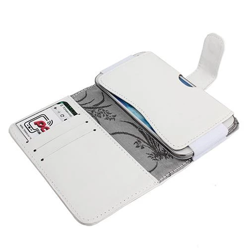 Optimus P760 L9 ile Uyumlu Yan Kapaklı Cüzdanlı Kart Bölmeli Deri Kılıf Beyaz Renk - 1