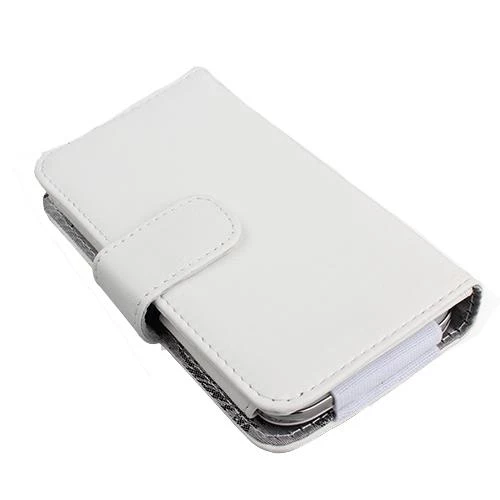 Lumia 525 ile Uyumlu Yan Kapaklı Cüzdanlı Kart Bölmeli Deri Kılıf Beyaz Renk - 3