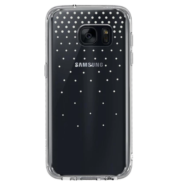 Ringke Noble Fusion Galaxy S7 ile Uyumlu Taşlı Kılıf Extra Darbe Emici Snow Clear