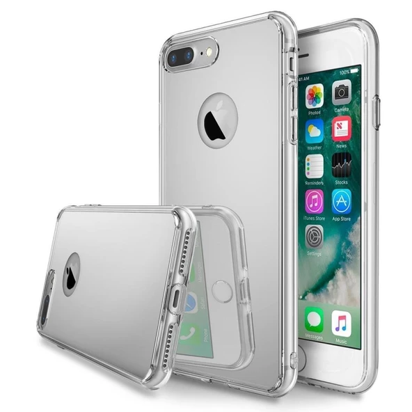 Ringke Mirror Fusion İphone 7 Plus ile Uyumlu Aynalı Kılıf Silver - 1