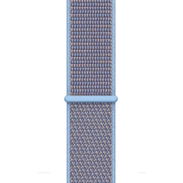 Apple Watch ile Uyumlu 42-44mm Kumaş Kayış Mavi/Mor - 2