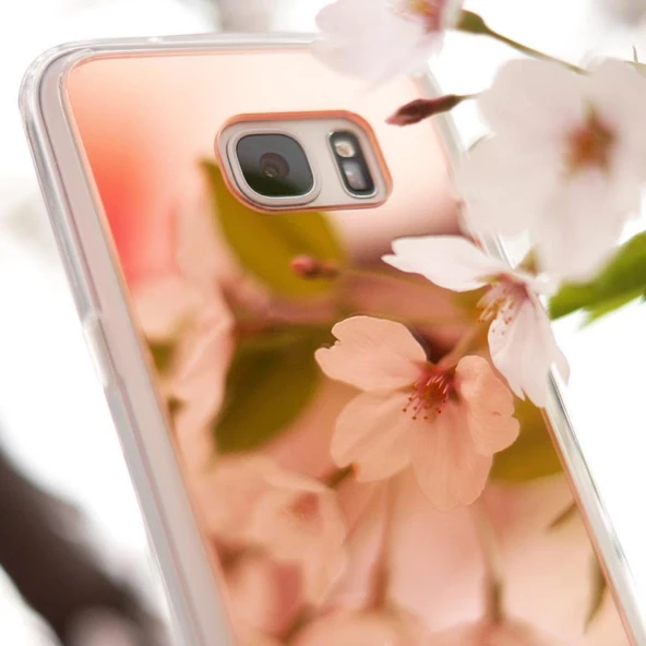 Ringke Mirror Fusion Galaxy S7 Edge ile Uyumlu Aynalı Kılıf Rose Gold - 3