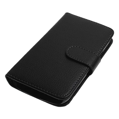 Galaxy Core i8260 ile Uyumlu Yan Kapaklı Deri Kılıf Siyah - Resim 3