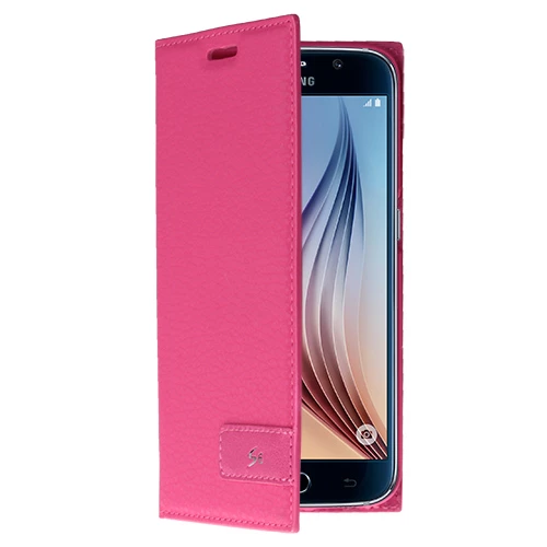 Galaxy S6 ile Uyumlu Kılıf Kapaklı Safir Serisi Pembe - 2