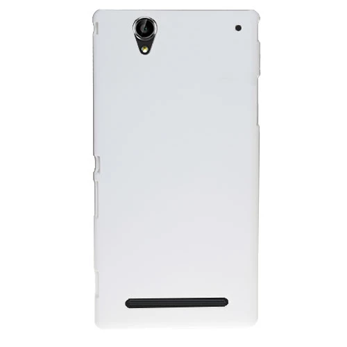 Xperia T2 Ultra ile Uyumlu Sert Kauçuk Kılıf Beyaz - 1