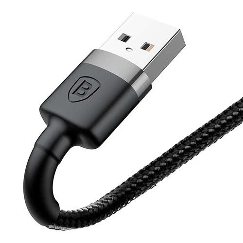 Baseus Lightning 1 Metre Kevlar Kablo Siyah/Gri - 3