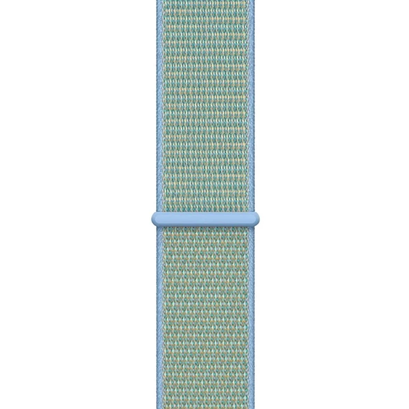 Apple Watch ile Uyumlu 42-44mm Kumaş Kayış Açık Mavi - 2