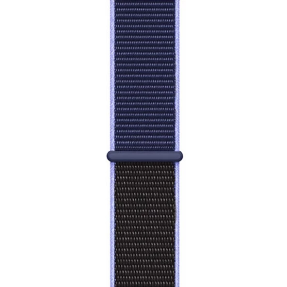 Apple Watch ile Uyumlu 42-44mm Kumaş Kayış Lacivert - 2