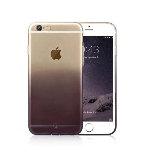Baseus iPhone 6 Plus / 6S Plus ile Uyumlu Illusion Silikon Kılıf Siyah - 1