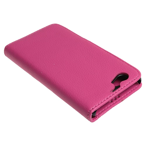 Xperia Z1 Compact ile Uyumlu Kılıf Yan Model Kartlıklı Cüzdanlı Pembe - 1