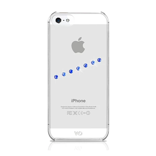 White Diamonds iPhone SE/5S/5 ile Uyumlu Swarovski Sash İce Desenli Kılıf Blue (Out) - 1