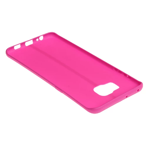 Galaxy S6 Edge Plus ile Uyumlu Slim Silikon Deri Desenli Kılıf Pembe - 2