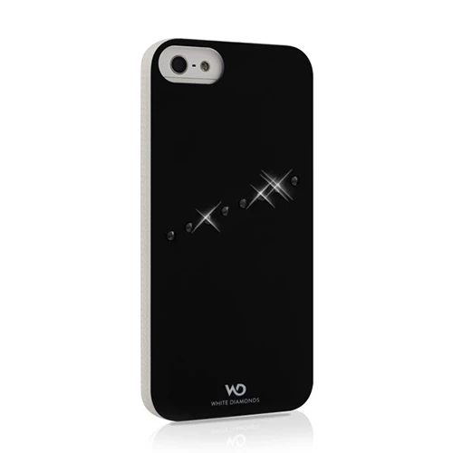 White Diamonds iPhone SE/5S/5 ile Uyumlu Swarovski Sash Desenli Kılıf Siyah (Out) - 2