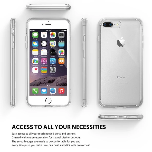Ringke Fusion iPhone 7/8 Plus ile Uyumlu KIlıf Smoke Black TPU Bumper Extra Darbe Emici - 2