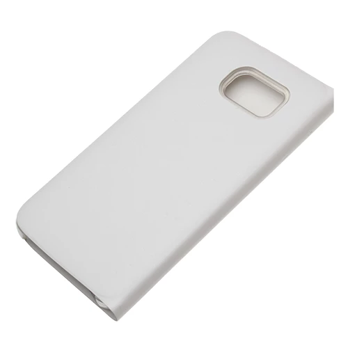 Galaxy S6 Edge ile Uyumlu Flip Wallet (Suni Deri) Beyaz - 3