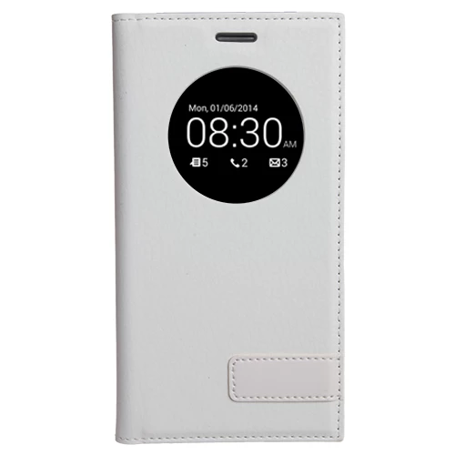 Zenfone 5 ile Uyumlu Kılıf Pencereli Kapaklı Safir Serisi Beyaz - 2