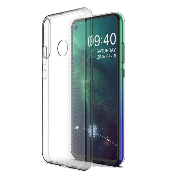 P40 Lite E ile Uyumlu Ultra Slim Silikon Kılıf Şeffaf - 2