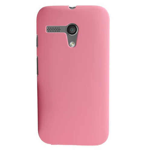 Moto G ile Uyumlu Sert Kauçuk Kılıf Pembe - 1