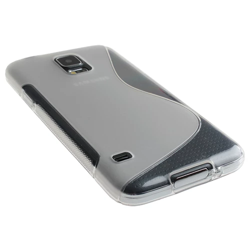 Galaxy S5 G900 ile Uyumlu S Desenli Silikon Kılıf Beyaz - 3
