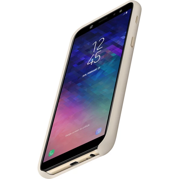 Galaxy A6 2018 ile Uyumlu Dual Layer Sert Kılıf Altın - 1