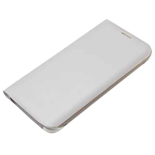 Galaxy S6 Edge ile Uyumlu Flip Wallet (Suni Deri) Beyaz - 2