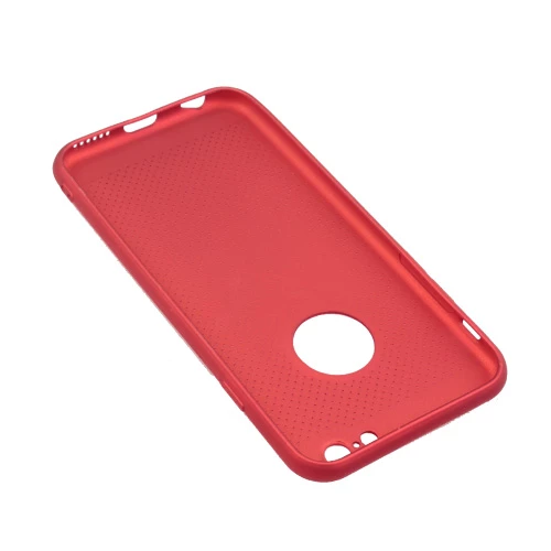 iPhone 6Plus/6SPlus ile Uyumlu Rubber Delikli Silikon Kılıf Kırmızı - 2