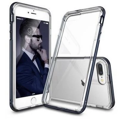 Ringke Frame İphone 7 Plus ile Uyumlu Çerçeveli Bumper Kılıf Metal Slate