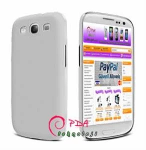 Galaxy S3 i9300 ile Uyumlu Sert Kauçuk Kılıf (Parlak) Beyaz Renk ürün görseli